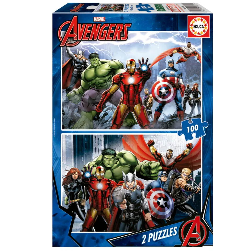 educa-avengers-kinderpuzzle-2x100-teile-iron-man-ab-6-j-15771 image 1