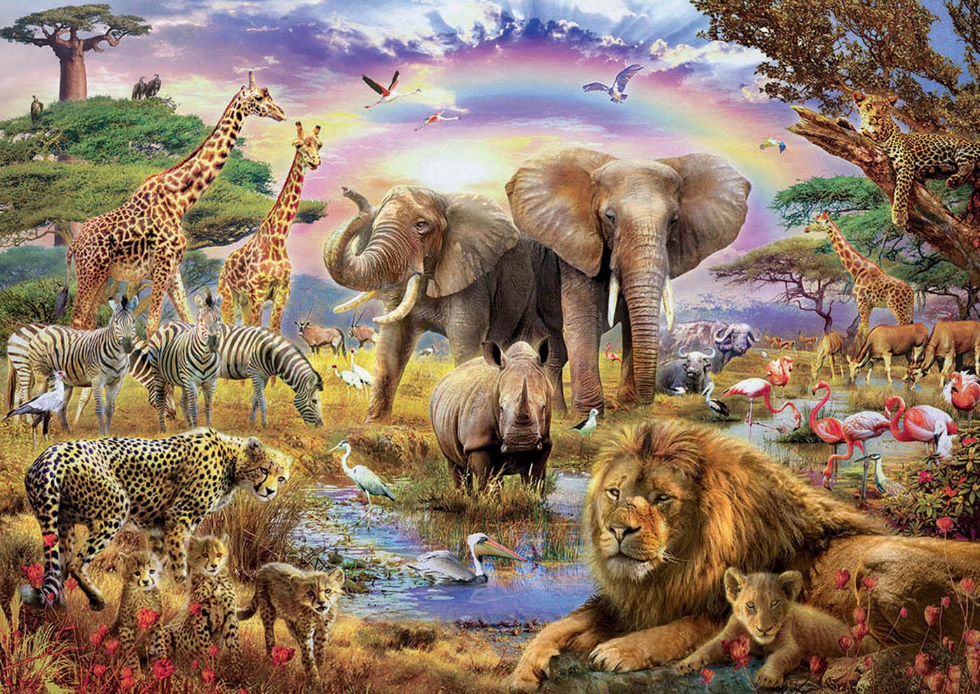 educa-17698-tr-nke-unterm-regenbogen-puzzle-3000-teile image 2