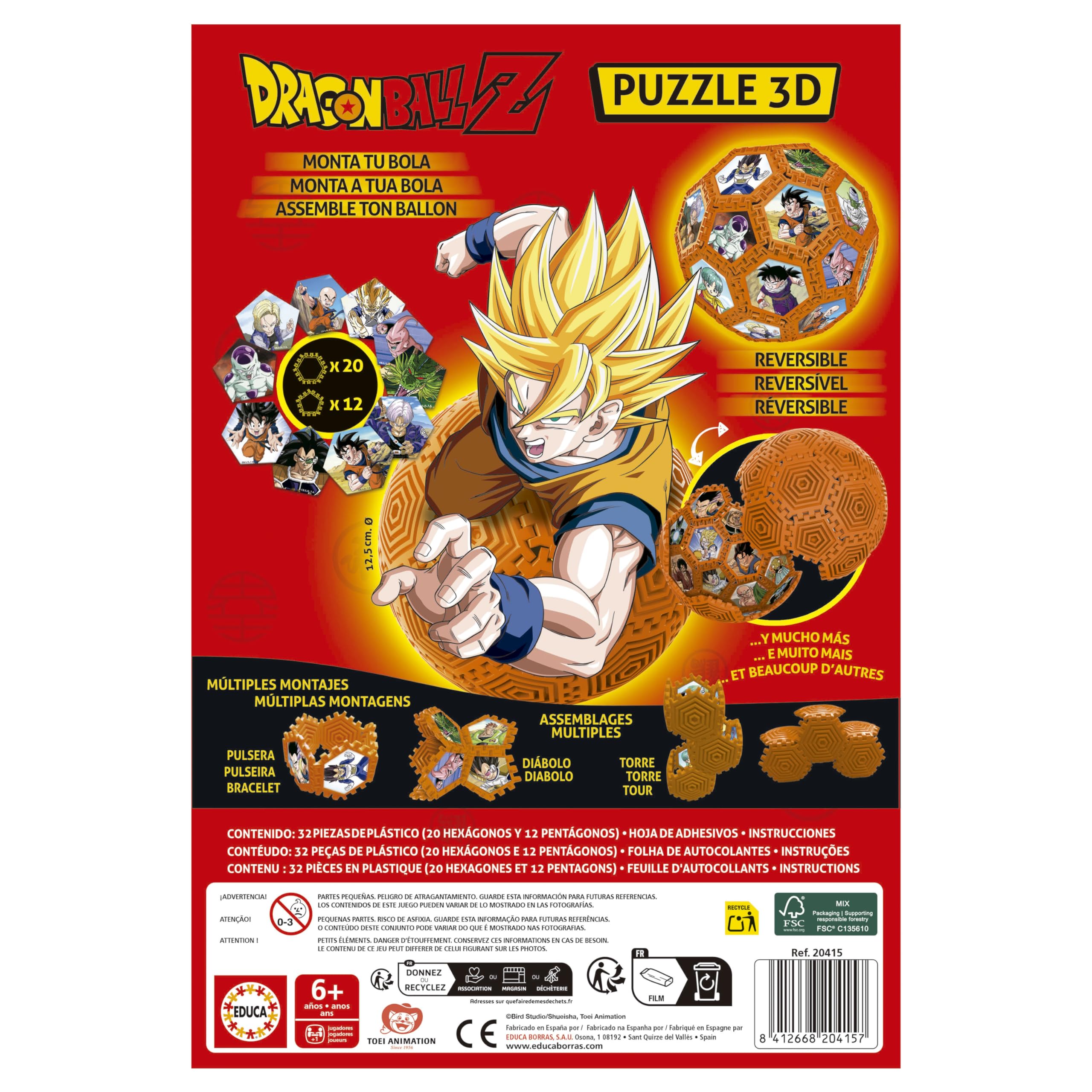 educa-20415-dragon-ball-3d-puzzle-ball-32-teile-14cm-ab-6j image 2