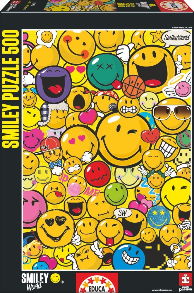 educa-15966-smiley-world-puzzle-500-teile-bunt image 1