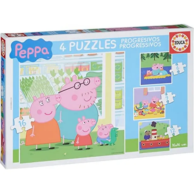 educa-peppa-wutz-4in1-puzzle-6-9-12-16-teile-ab-3 image 1