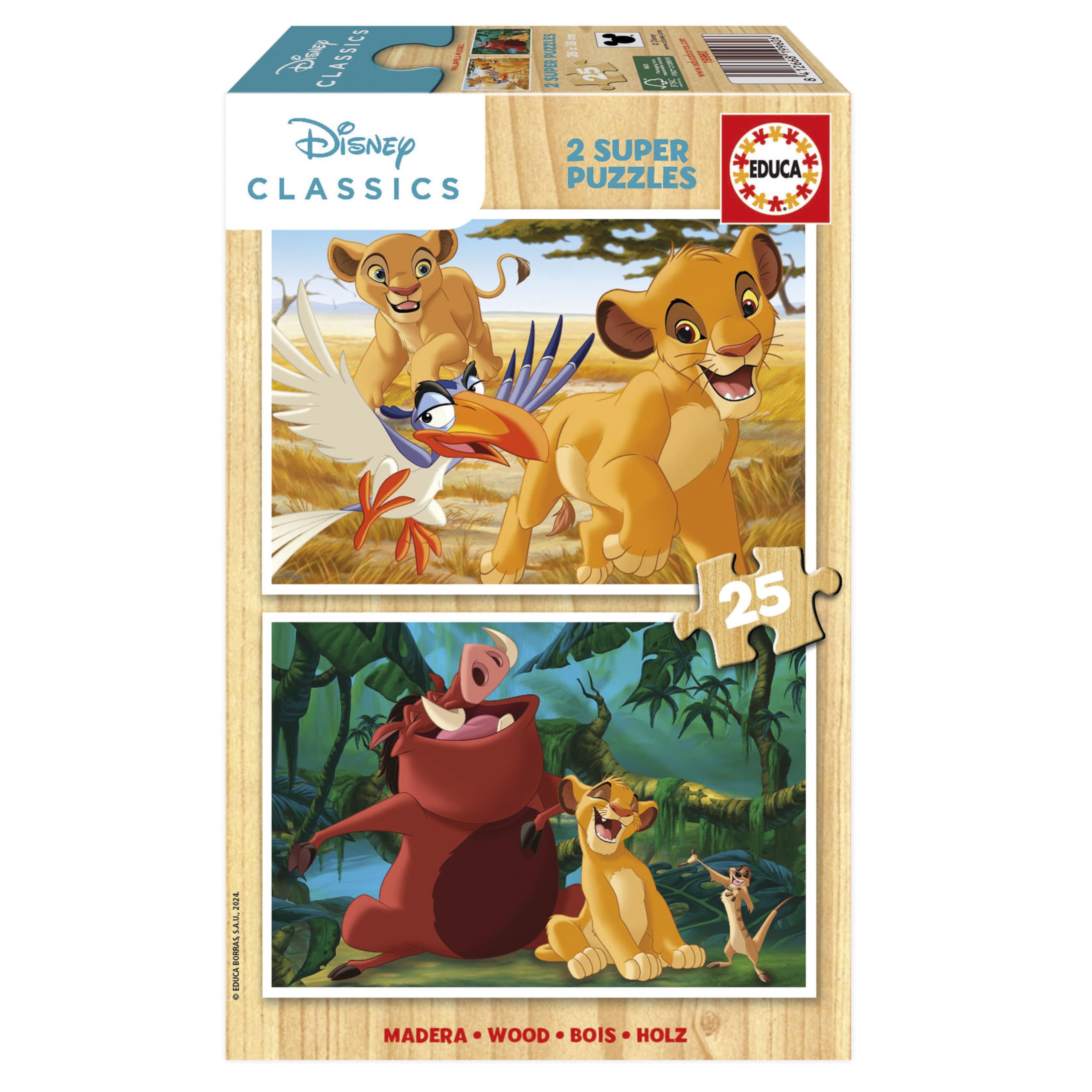 educa-k-nig-der-l-wen-holzpuzzle-2x25-teile-ab-4-jahren image 1