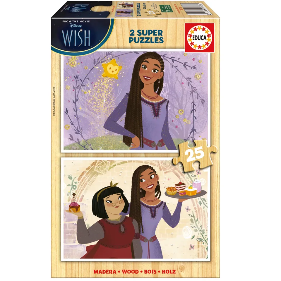 educa-disney-wish-19738-holzpuzzle-2x25-teile-ab-3-jahren image 1