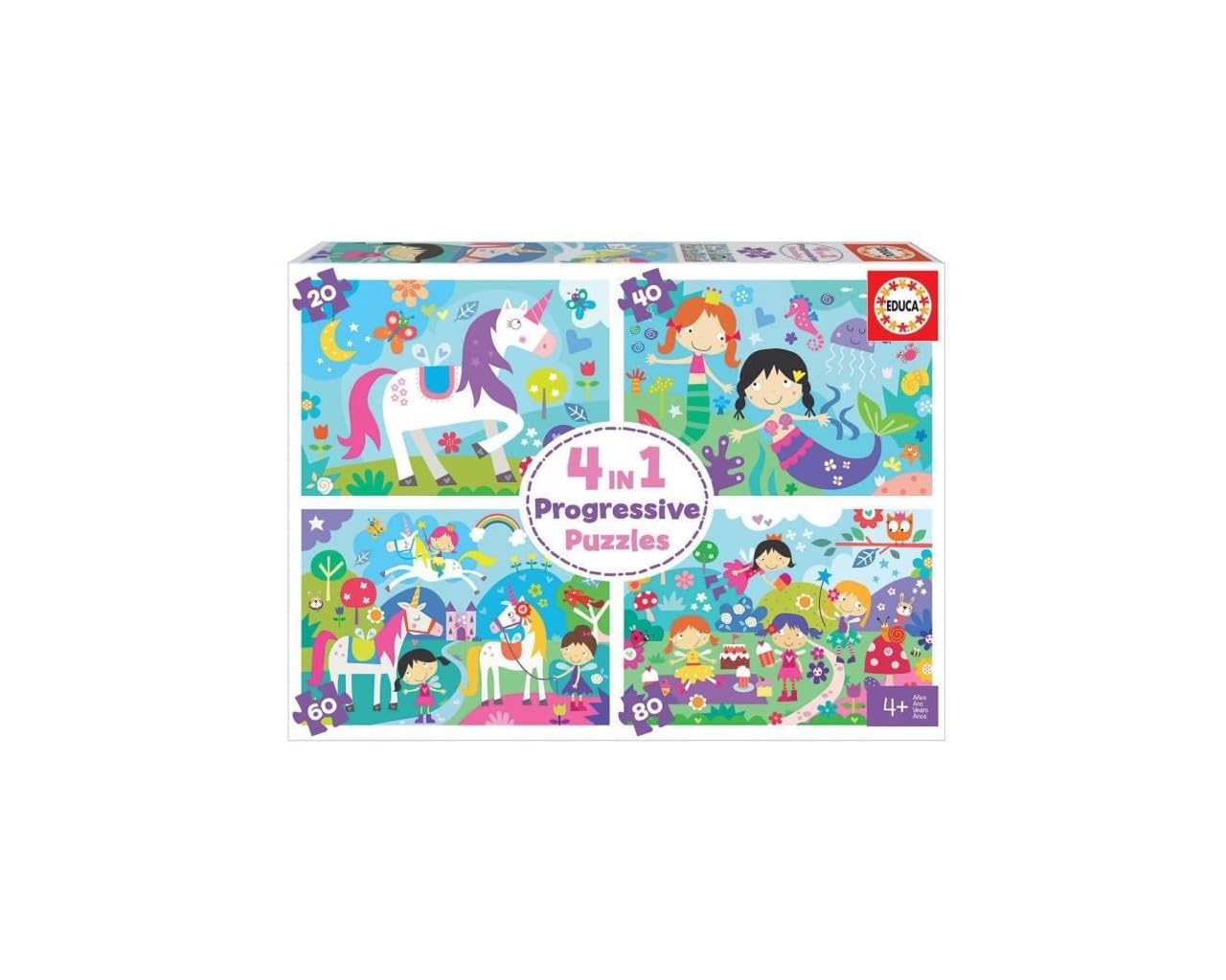 educa-fantasiewelten-18905-kinderpuzzle-4in1-20-80-teile-ab-4-jahren image 1