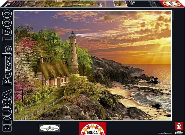 educa-15528-leuchtturm-puzzle-1500-teile-felsenbucht image 1