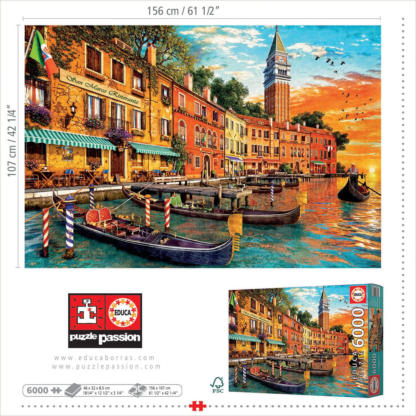 educa-19286-sonnenuntergang-san-marco-puzzle-6000-teile-156x107-cm image 3