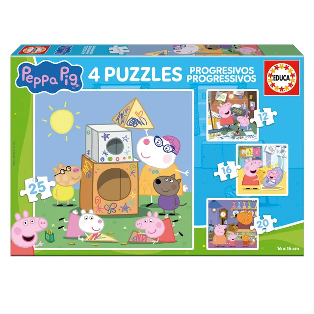 educa-peppa-pig-kinderpuzzle-4in1-12-25-teile-20326-ab-3-jahren image 1