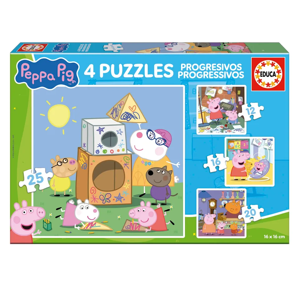 educa-peppa-pig-kinderpuzzle-4in1-12-25-teile-20326-ab-3-jahren image 1