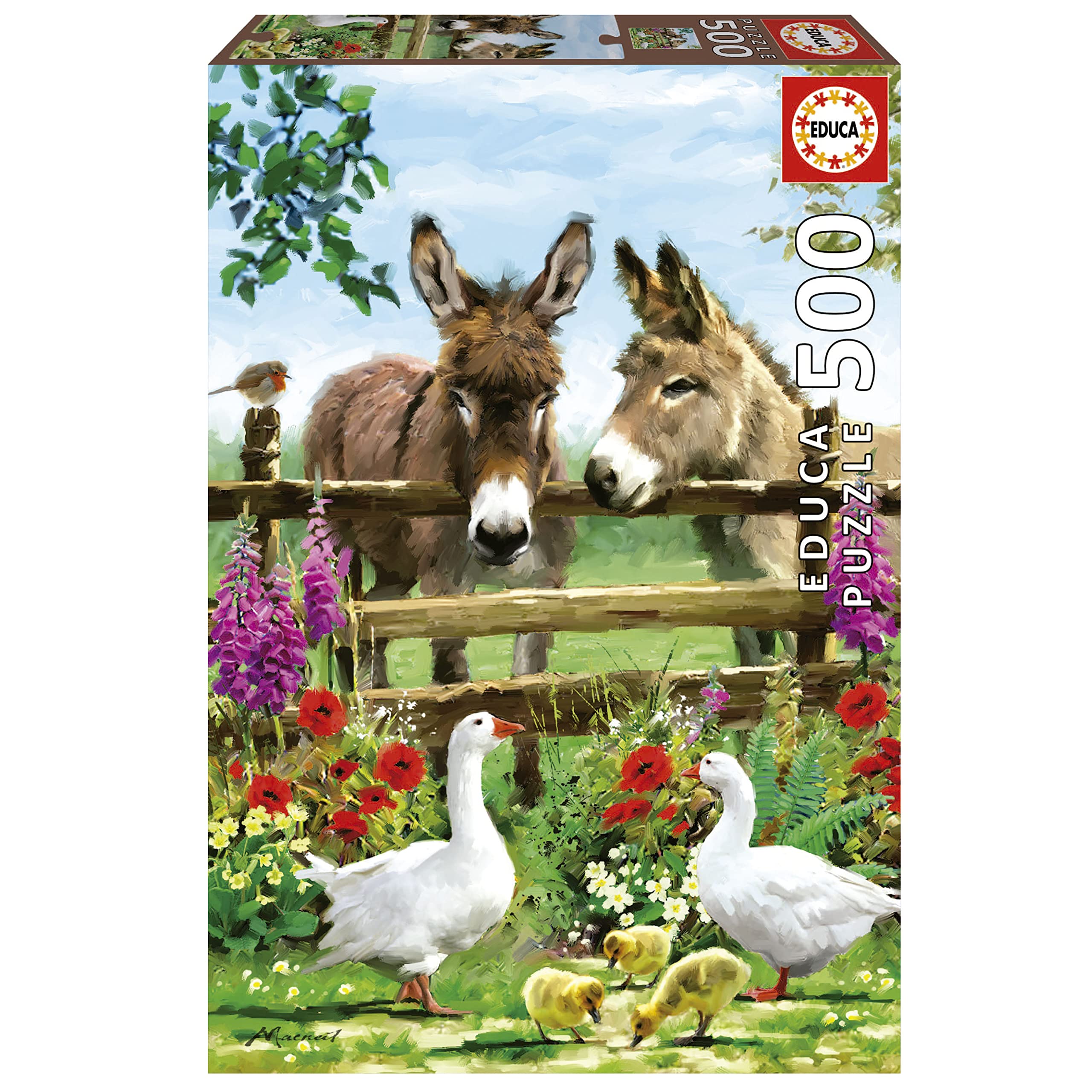 educa-19553-esel-puzzle-500-teile-tiermotiv-ab-11-jahre image 1