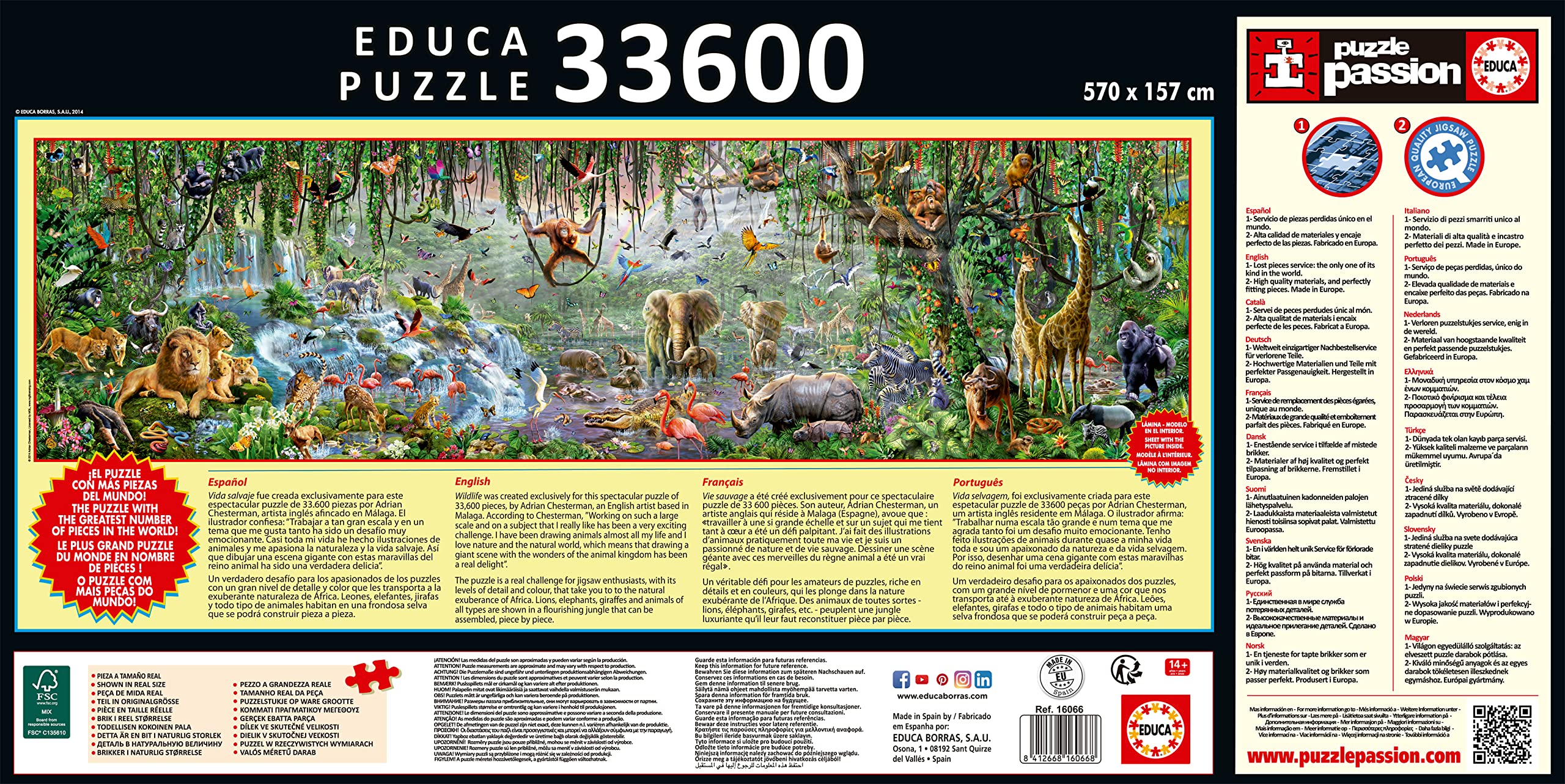 educa-wildlife-16066-puzzle-33600-teile-dschungel-ab-14-jahren image 2
