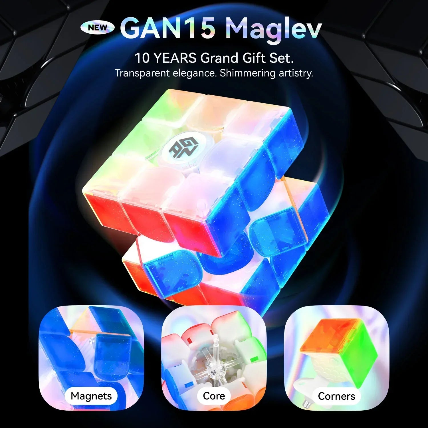 gan-gan15-maglev-3x3-speedcube-ten-years-gift-set-magnetisch image 3
