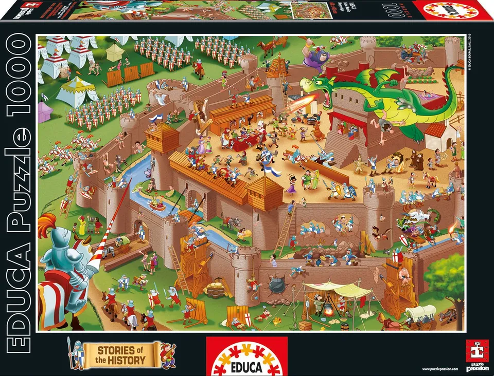 educa-16343-middle-ages-puzzle-1000-teile-cartoon image 1