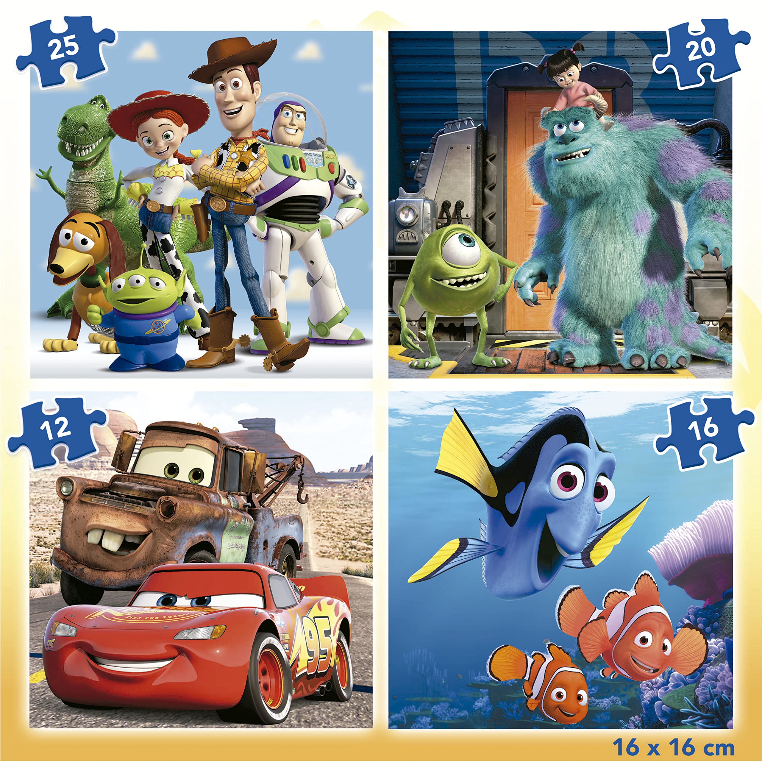 educa-pixar-filme-19681-puzzleset-4in1-kinderpuzzle image 3