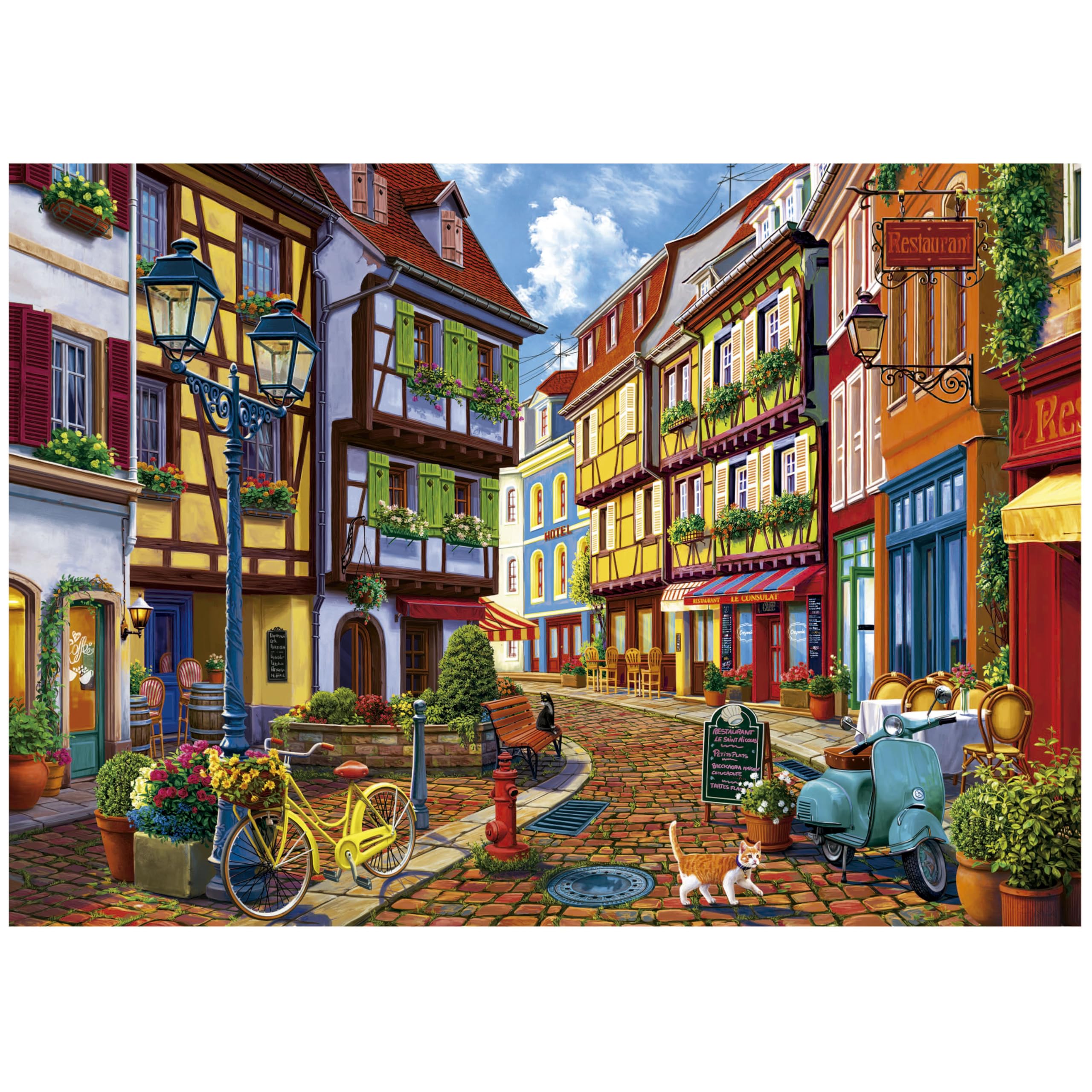 educa-strahlende-strasse-19945-puzzle-2000-teile-dorfstra-e image 2