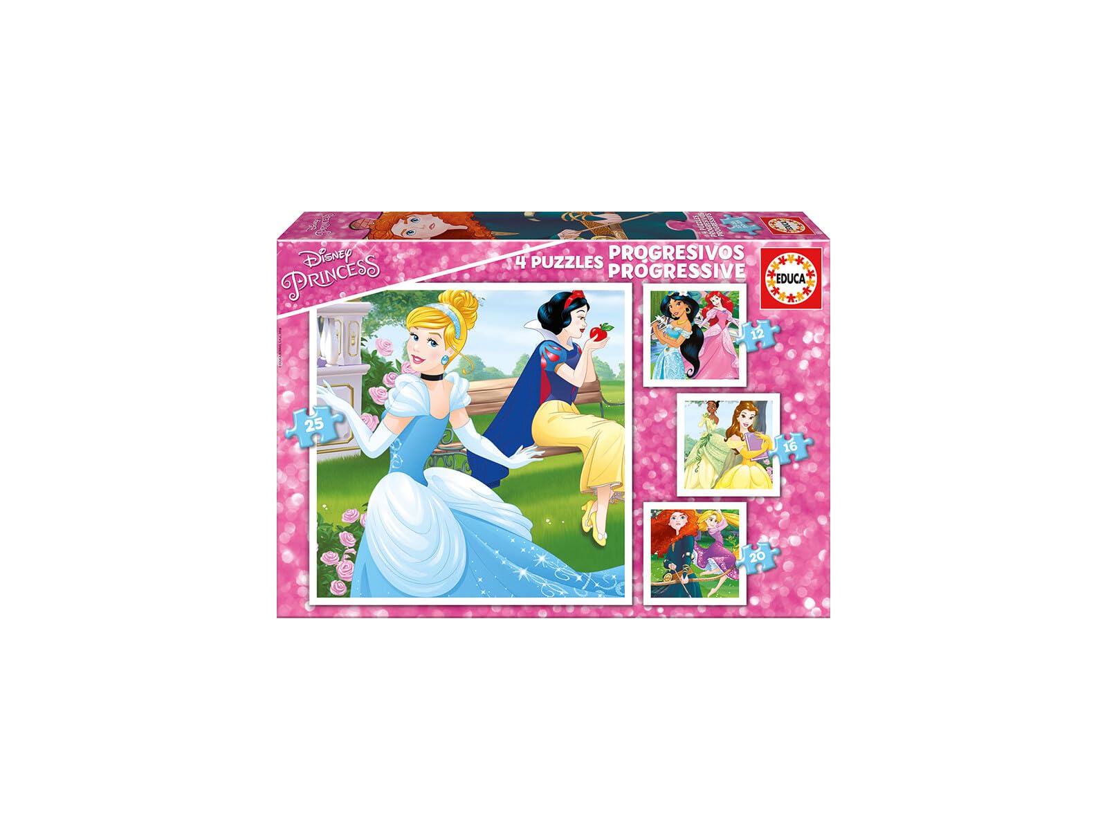 educa-17166-disney-prinzessinnen-puzzleset-4in1-ab-3-jahren image 1