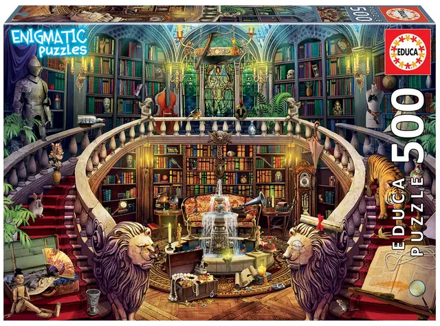 educa-antiquariat-puzzle-500-teile-48x34-bibliothek-wimmelbild image 1