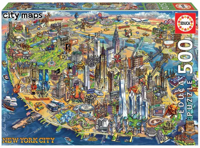 educa-18453-new-york-city-maps-puzzle-500-teile-amerika image 1