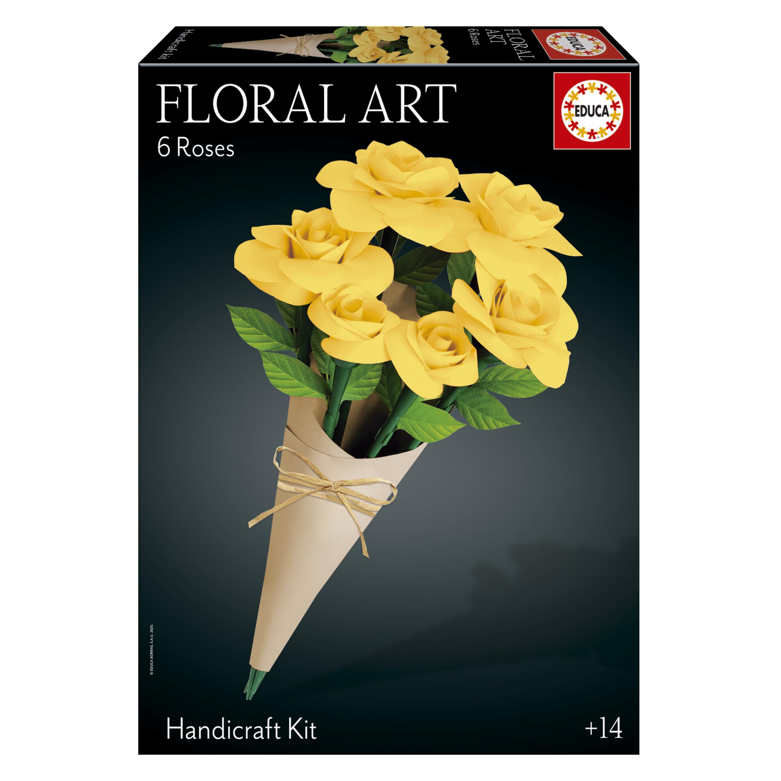 educa-floral-art-gelber-rosenstrau-papierrosen-bastelset image 1