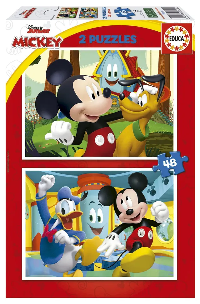 educa-19312-mickey-mouse-funhouse-2x48-teile-kinderpuzzle image 1