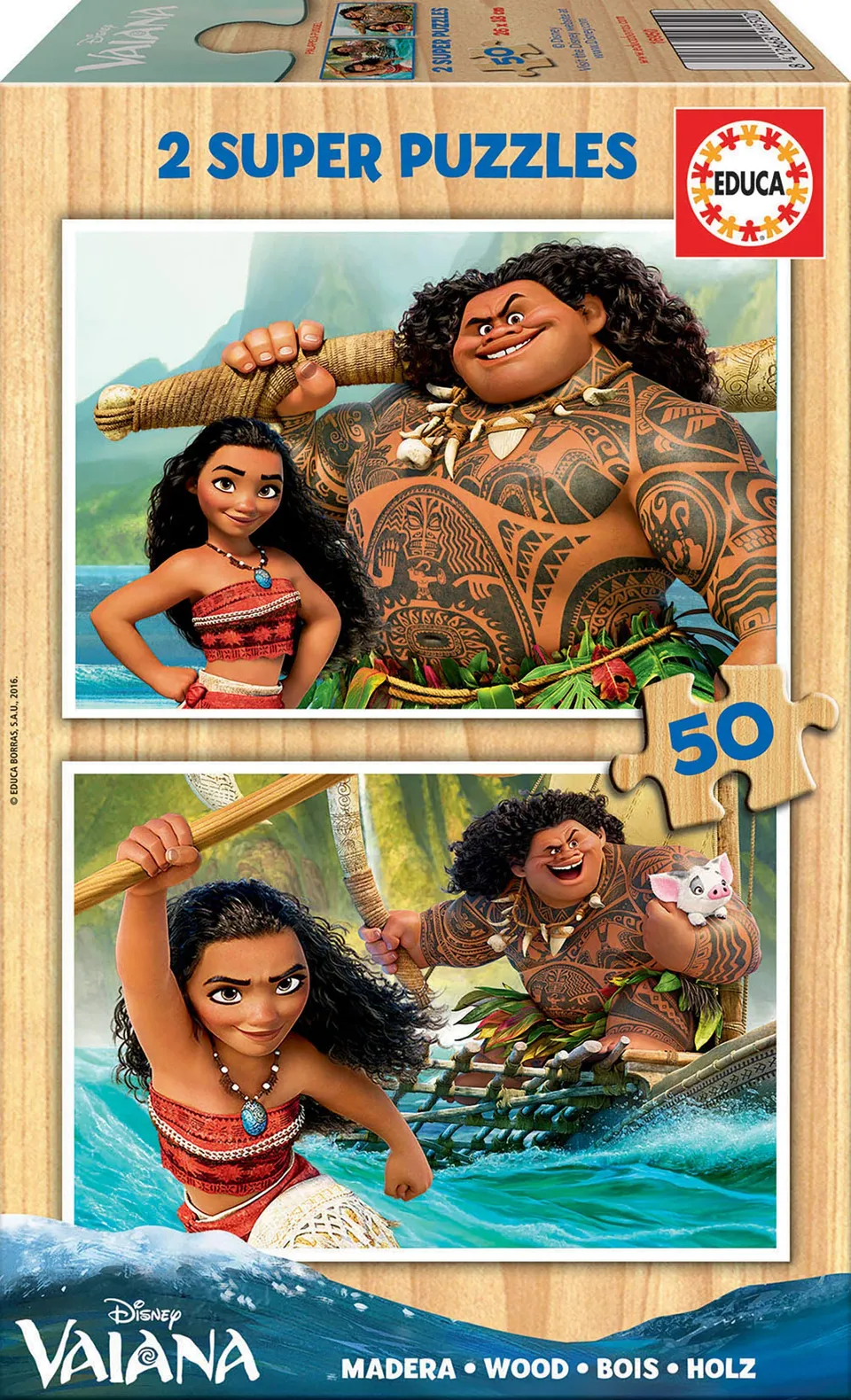 educa-vaiana-2x50-teile-kinderpuzzle-26x18cm-ab-4-jahre image 1