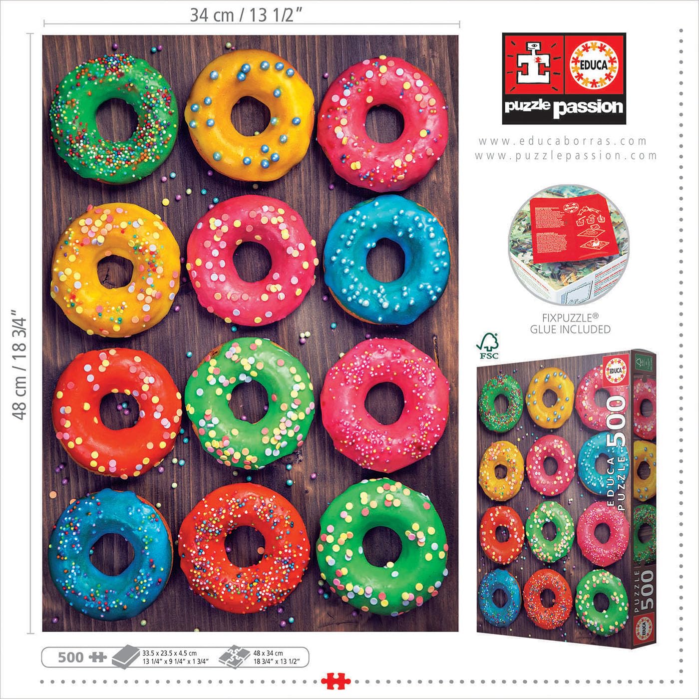 educa-19005-bunte-donuts-puzzle-500-teile-ab-10 image 3