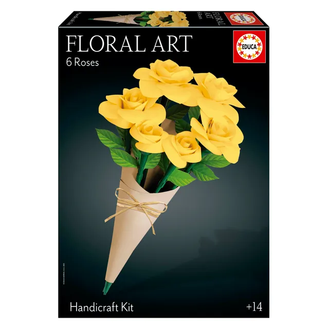educa-floral-art-gelber-rosenstrau-papierrosen-bastelset image 1