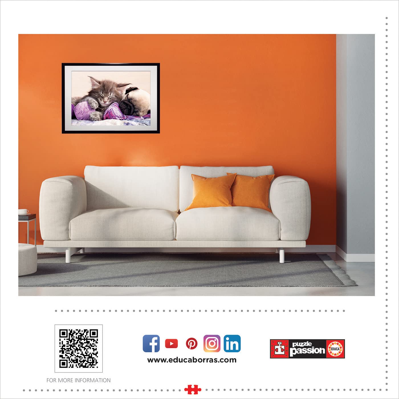 educa-beste-freunde-17644-puzzle-500-teile-katze-welpe-tiermotiv image 3