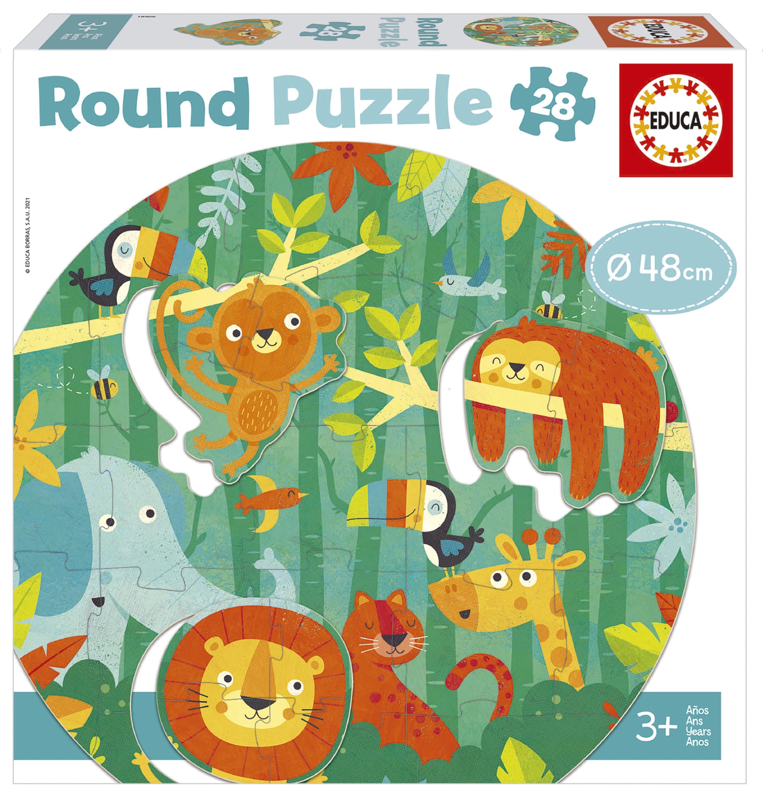educa-dschungel-18906-rund-puzzle-28-teile-ab-3-jahren image 1