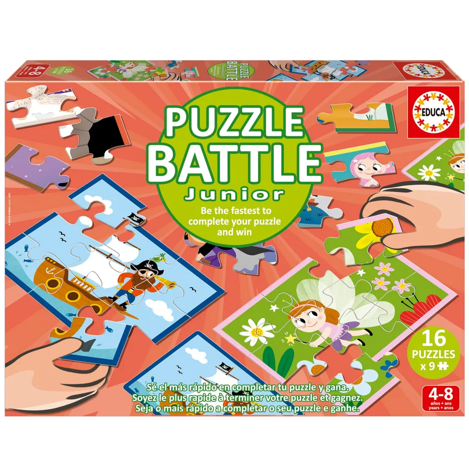 educa-puzzle-battle-miscellaneous-spiel-16x9-teile-ab-4-j image 1