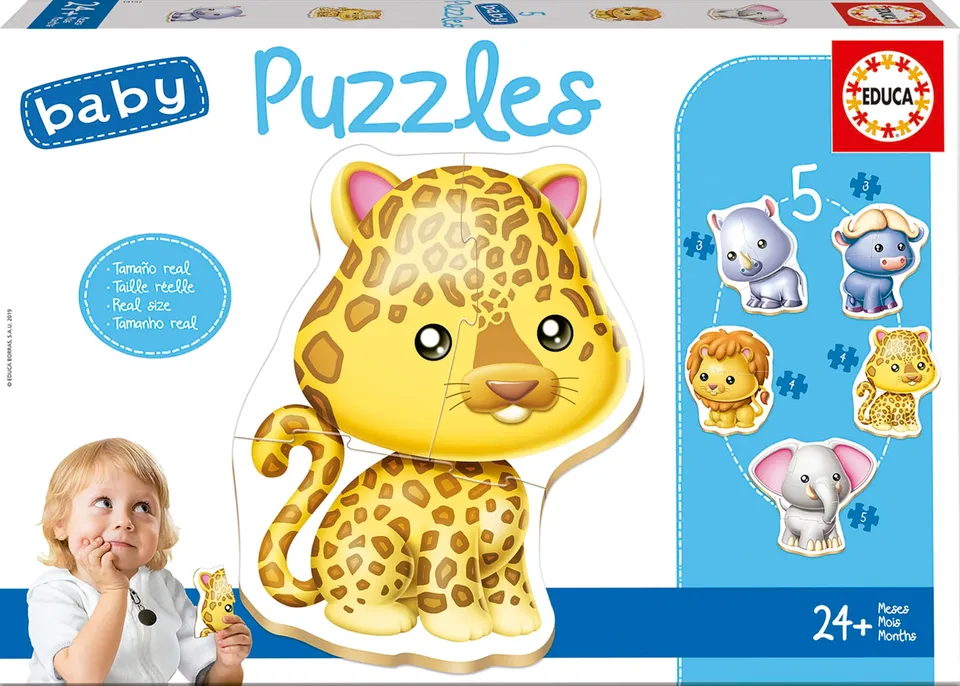 educa-wilde-tiere-baby-puzzleset-5-puzzles-kinder-ab-2-jahren image 1