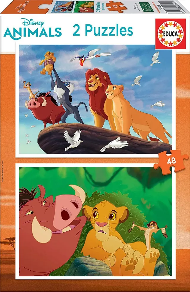 educa-k-nig-der-l-wen-kinderpuzzle-2x48-teile-simba-ab-4 image 1