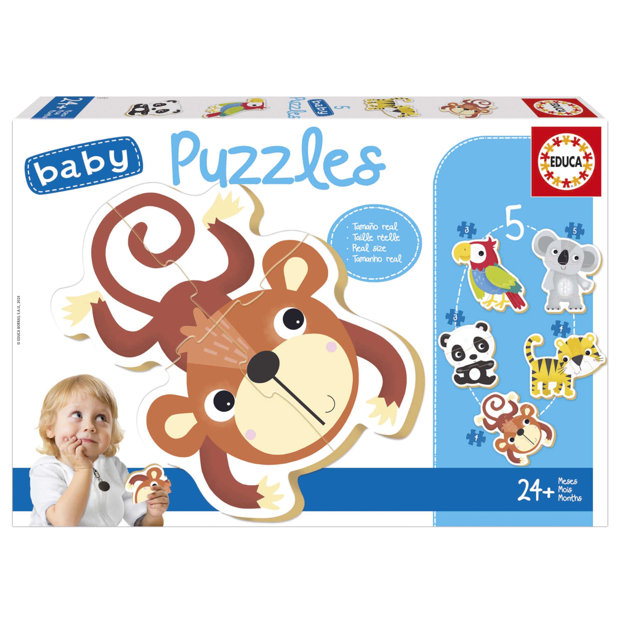 educa-baby-wildtiere-19952-babypuzzle-5in1-tierformen-ab-2-j image 1