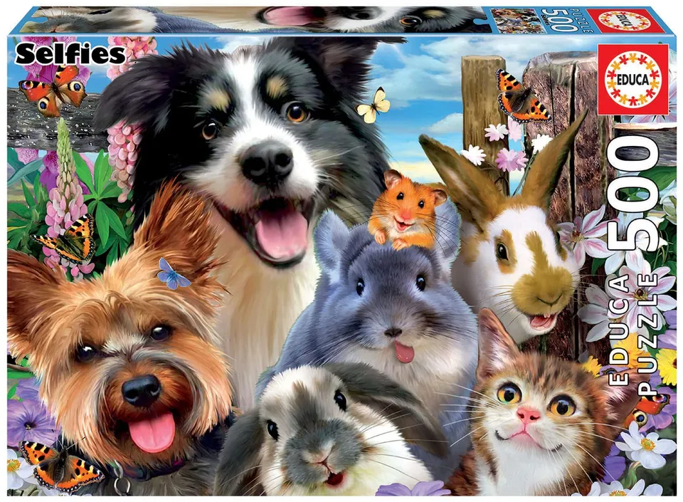 educa-haustiere-selfie-puzzle-500-teile-48x34-cm-ab-11-j image 1