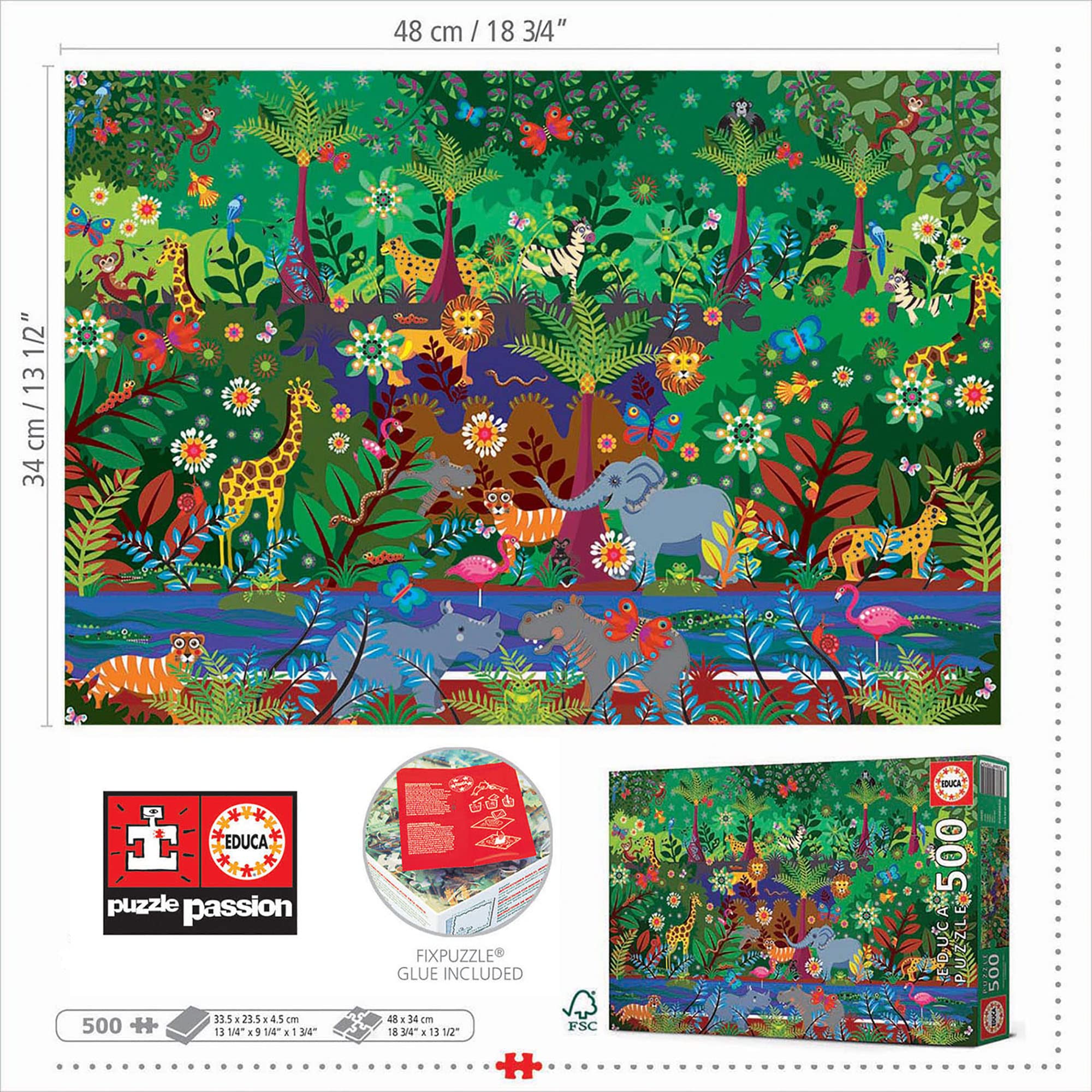 educa-dschungel-puzzle-500-teile-illustration-ab-10-jahren image 3