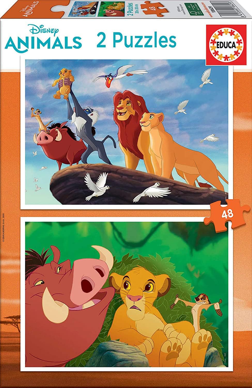 educa-k-nig-der-l-wen-kinderpuzzle-2x48-teile-simba-ab-4 image 1