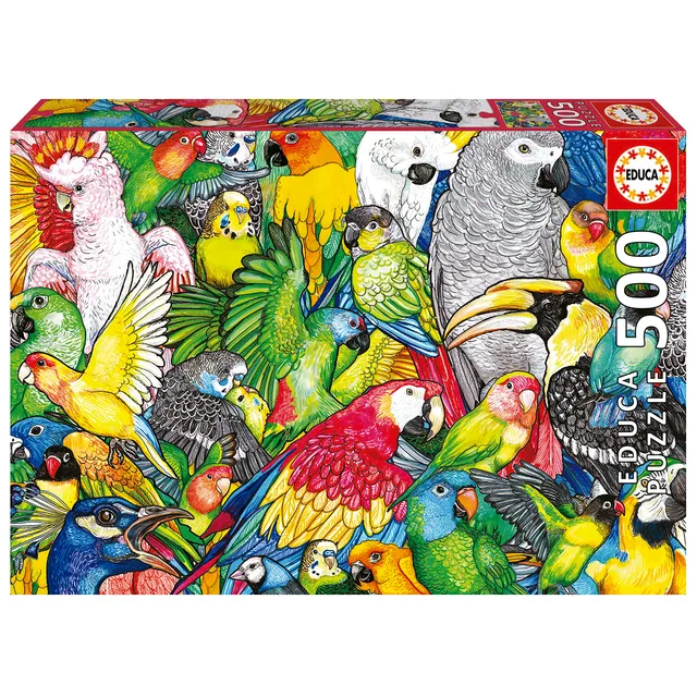 educa-papageien-puzzle-500-teile-tiermotiv-48x34-cm image 1