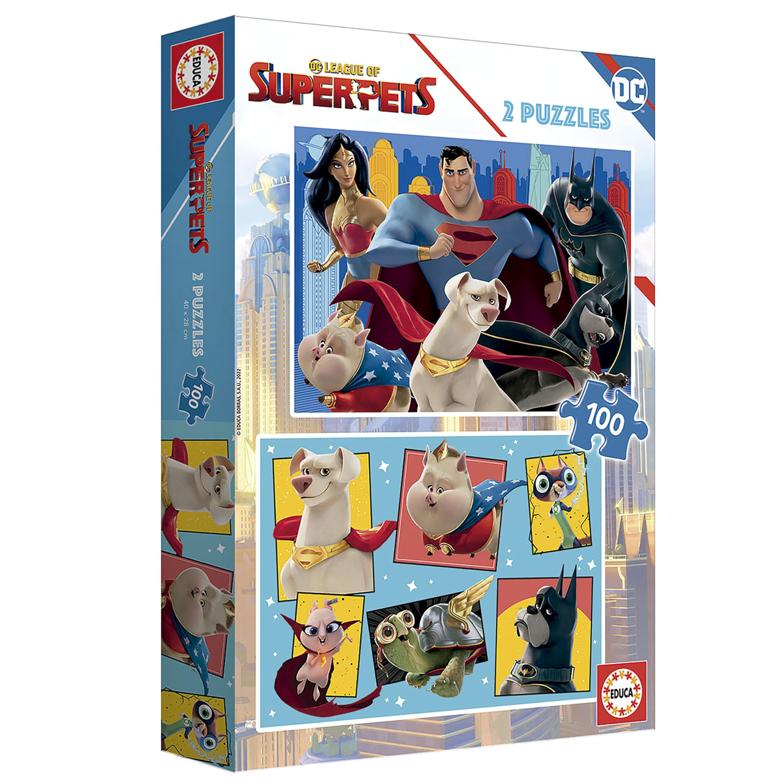 educa-19484-dc-superpets-puzzle-2x100-teile-ab-5-j image 3