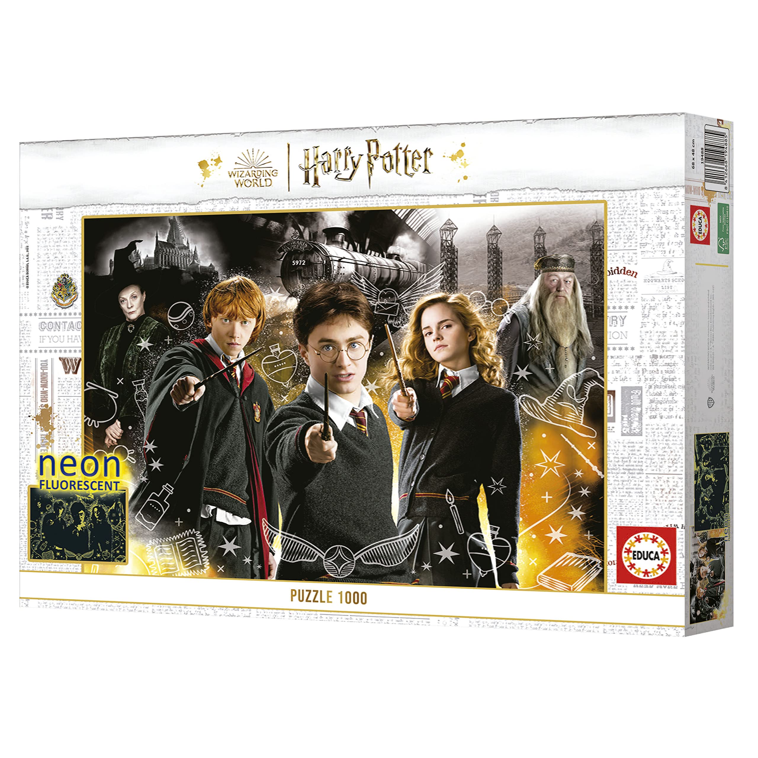 educa-harry-potter-1000-teile-neon-puzzle-nachtleuchtend-68x48 image 5