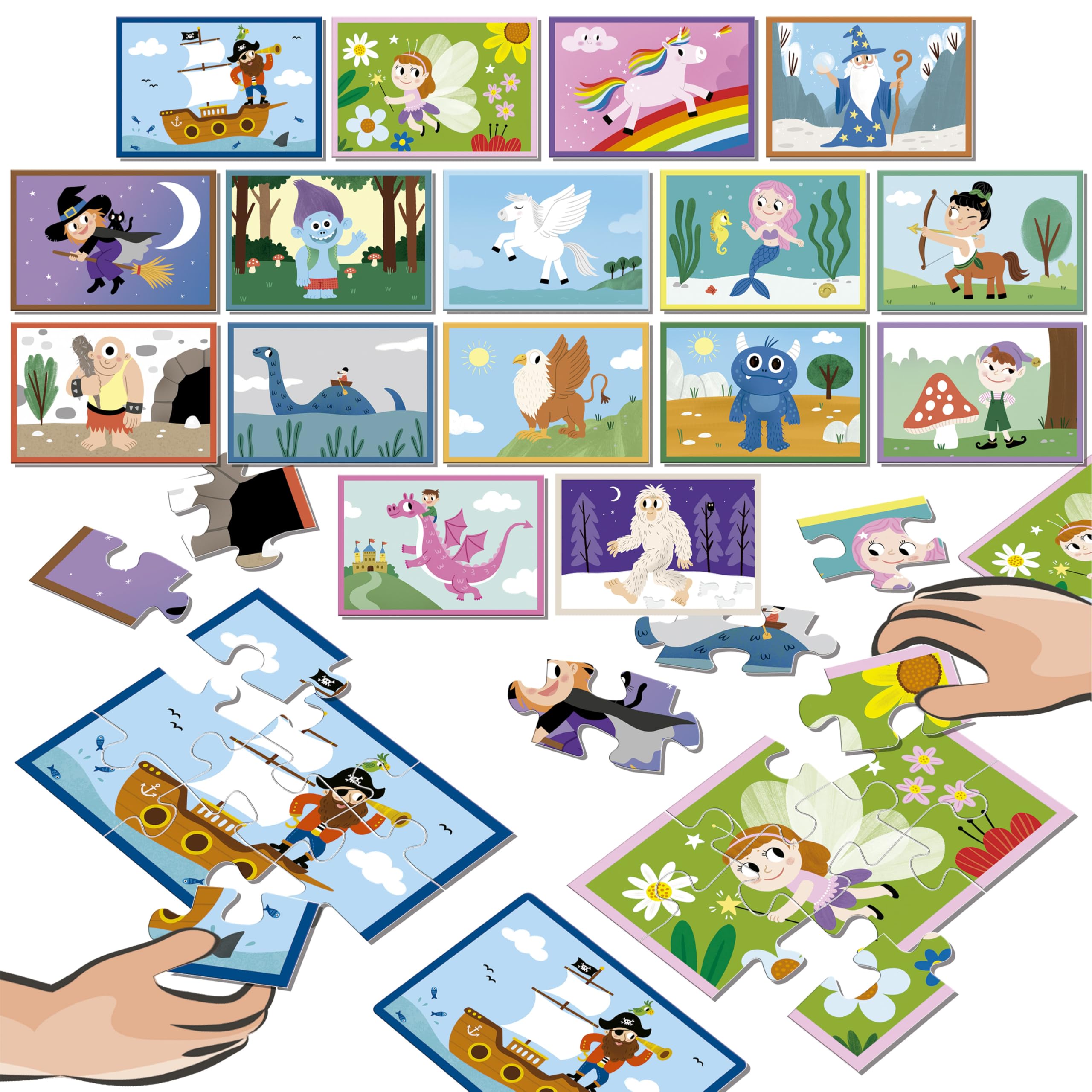 educa-puzzle-battle-miscellaneous-spiel-16x9-teile-ab-4-j image 2