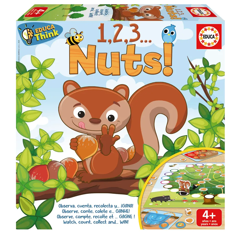 educa-1-2-3-nuts-lernspiel-brettspiel-farben-zahlen-ab-4-jahren image 1