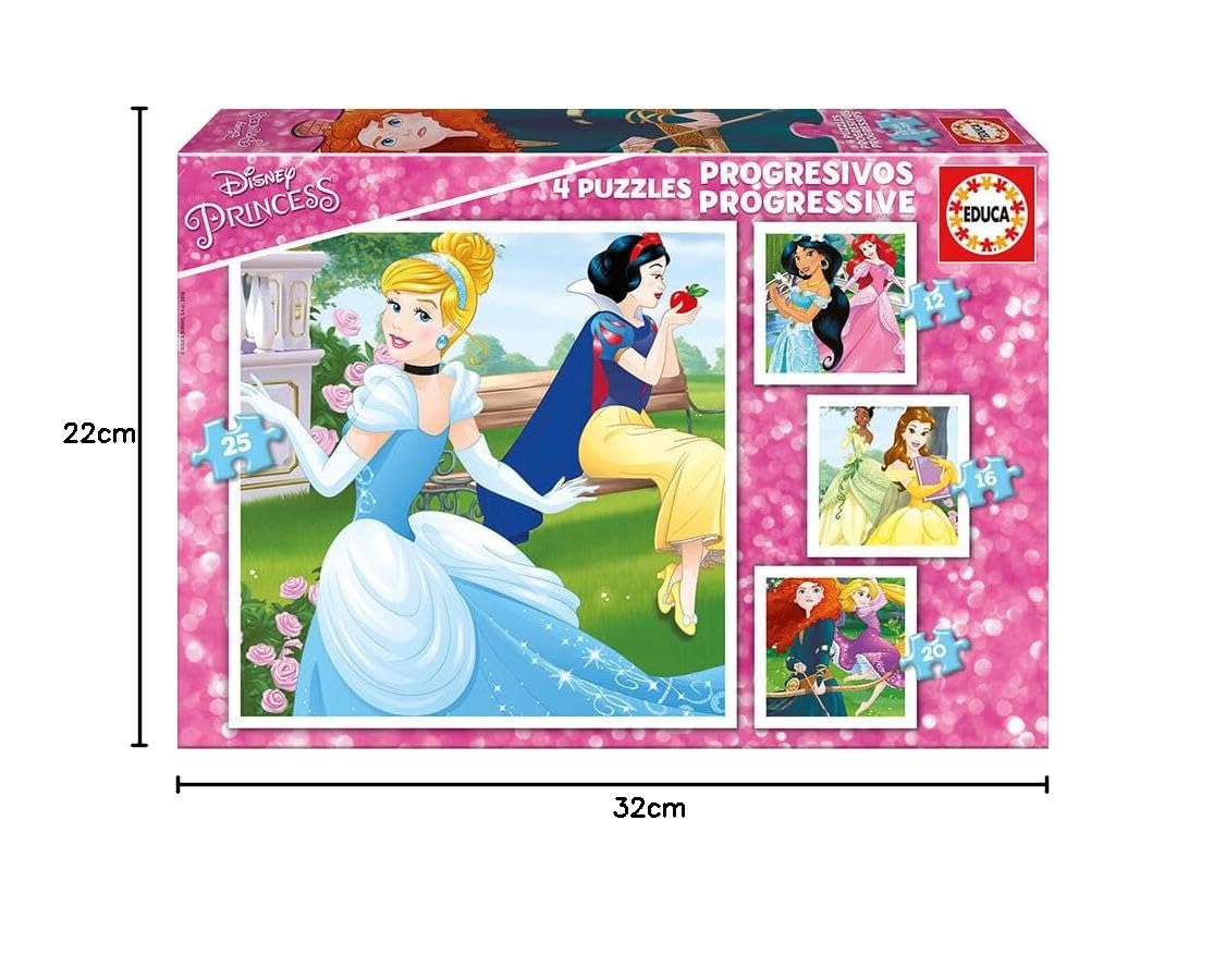 educa-17166-disney-prinzessinnen-puzzleset-4in1-ab-3-jahren image 2