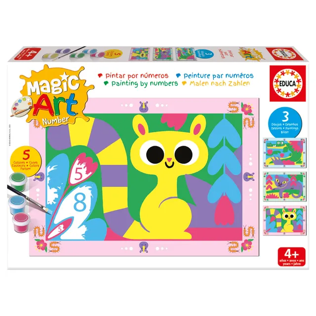 educa-magic-art-number-20403-dschungeltiere-malen-nach-zahlen-ab-6-j image 1