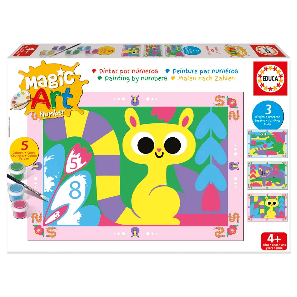 educa-magic-art-number-20403-dschungeltiere-malen-nach-zahlen-ab-6-j image 1