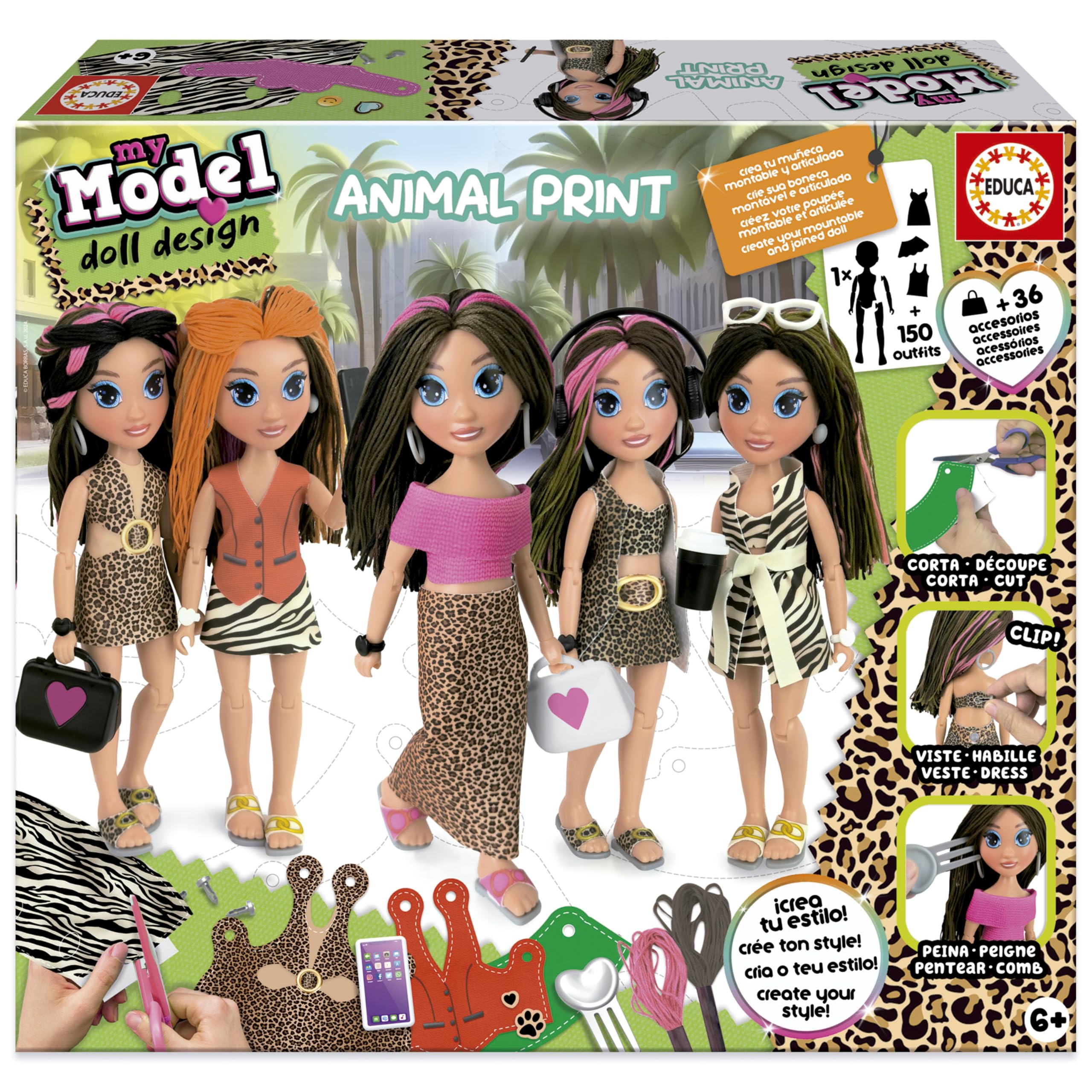 educa-my-model-animal-print-bastelpuppe-design-set-ab-6-jahren image 1