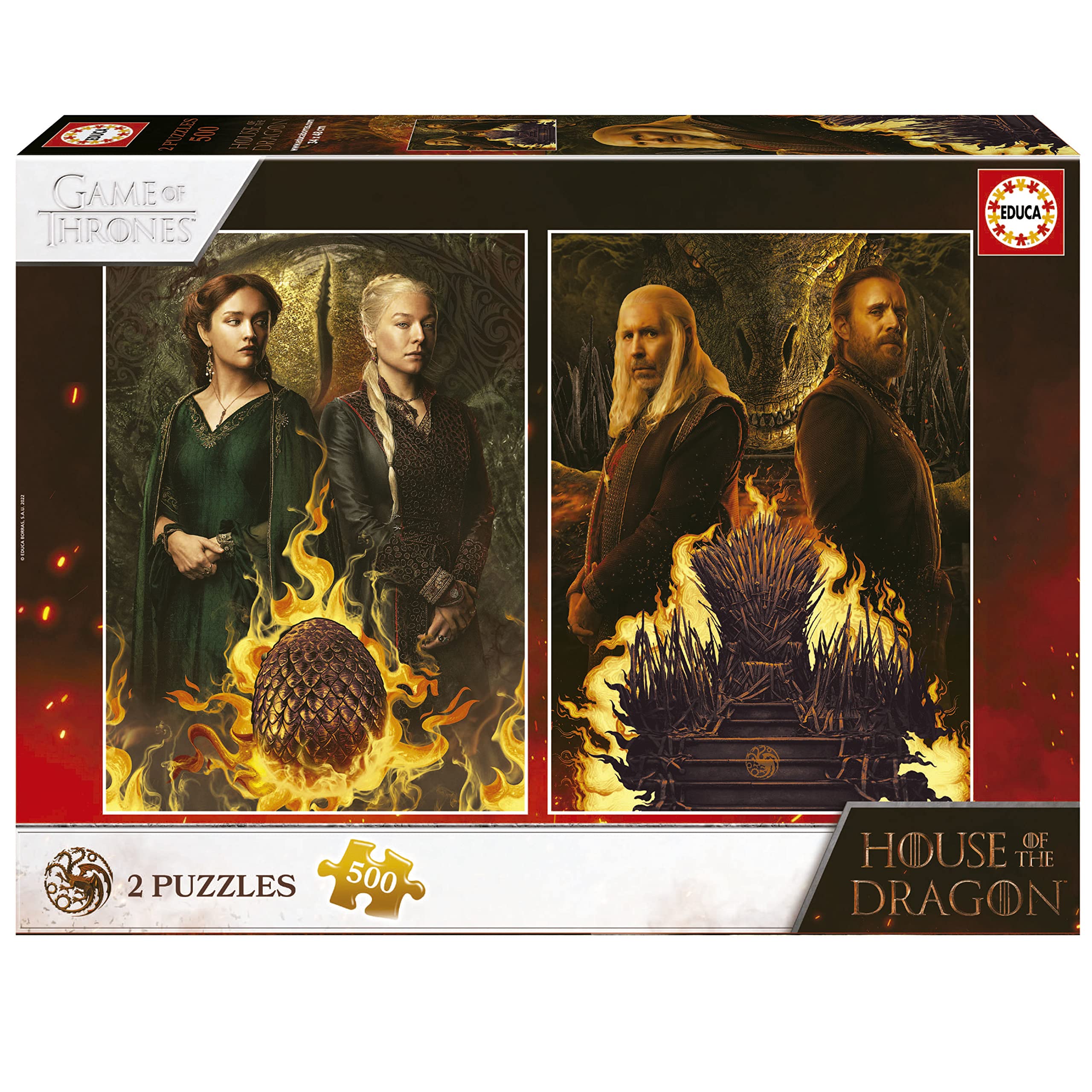 educa-19573-house-of-dragon-puzzle-set-2x500-teile-ab-11-jahren image 1