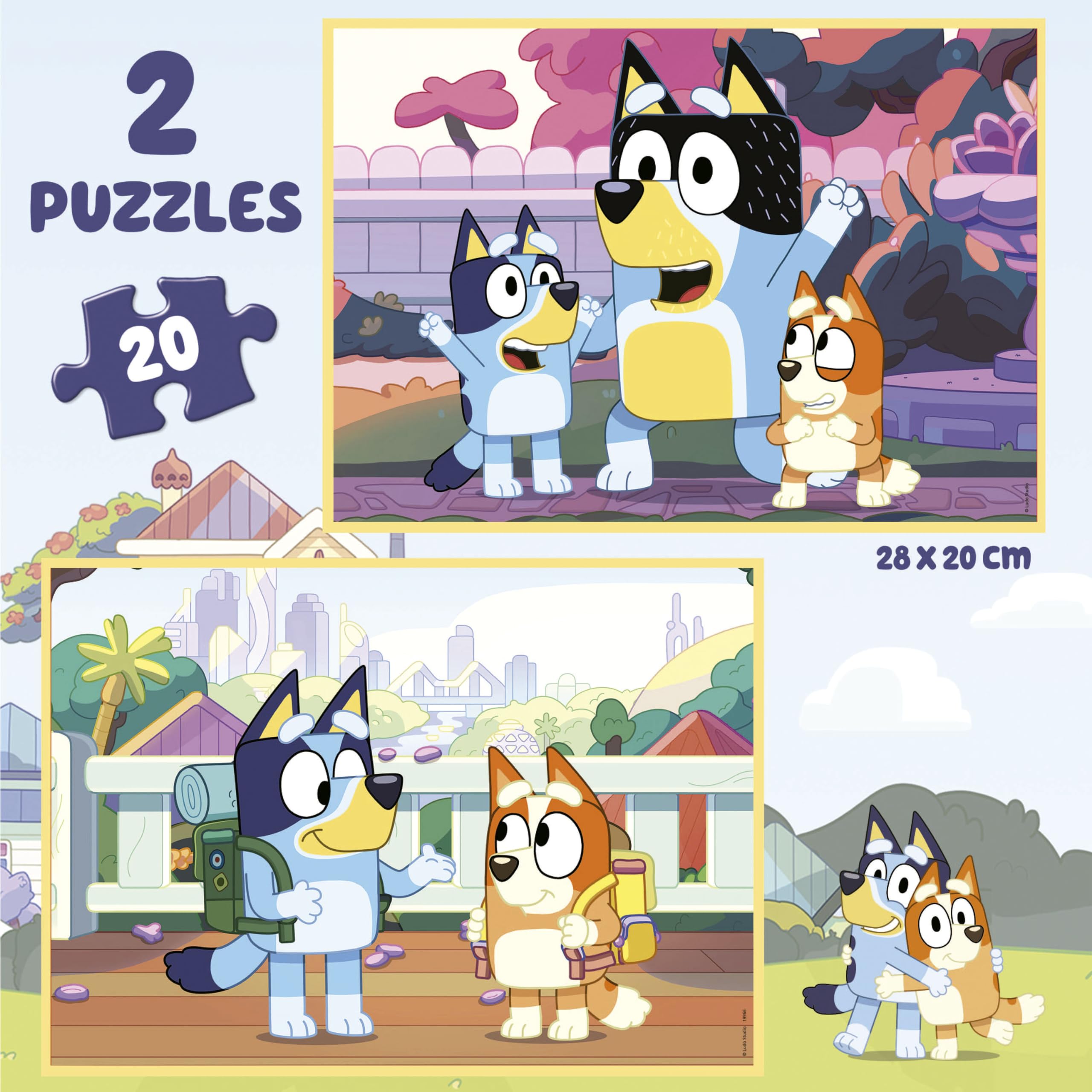 educa-bluey-19966-kinderpuzzle-set-2x20-teile-koffer-ab-4-jahren image 3
