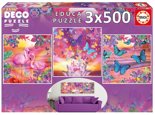 educa-17688-tropische-aussichten-puzzle-3x500-teile-mit-kleber image 1