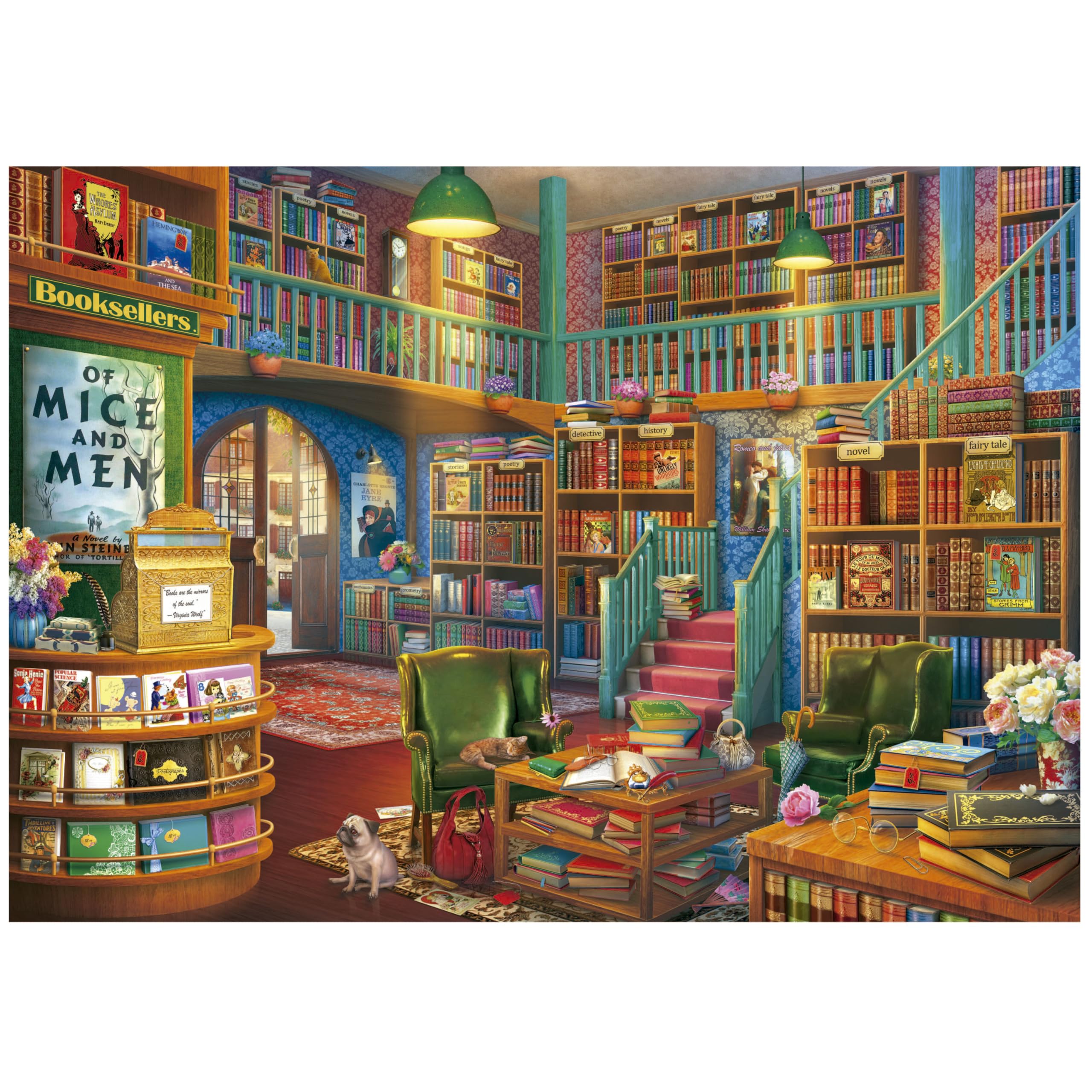 educa-19925-bibliothek-puzzle-1000-teile-katzen image 2