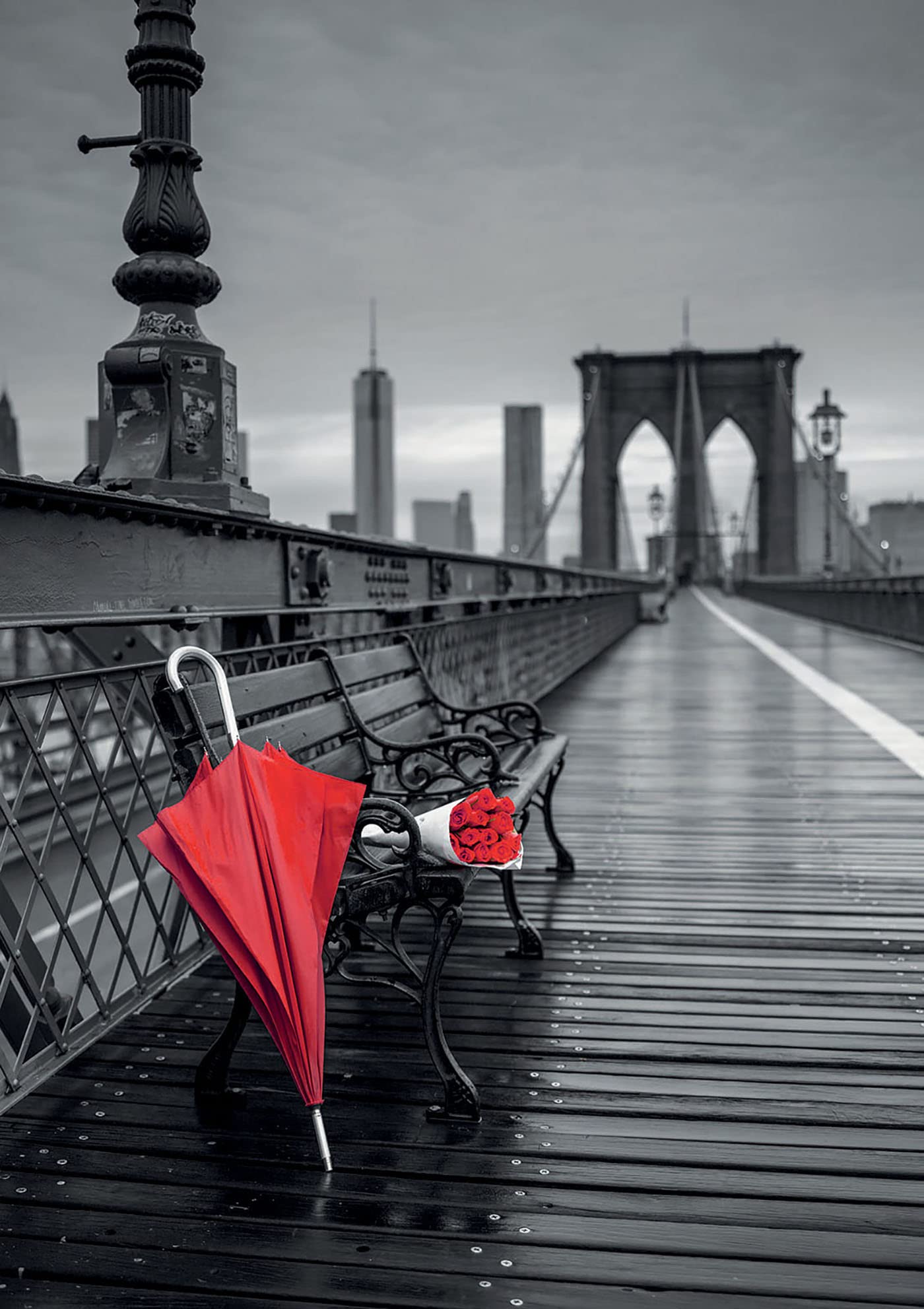 educa-roter-schirm-brooklyn-br-cke-puzzle-1000-teile-17691 image 2