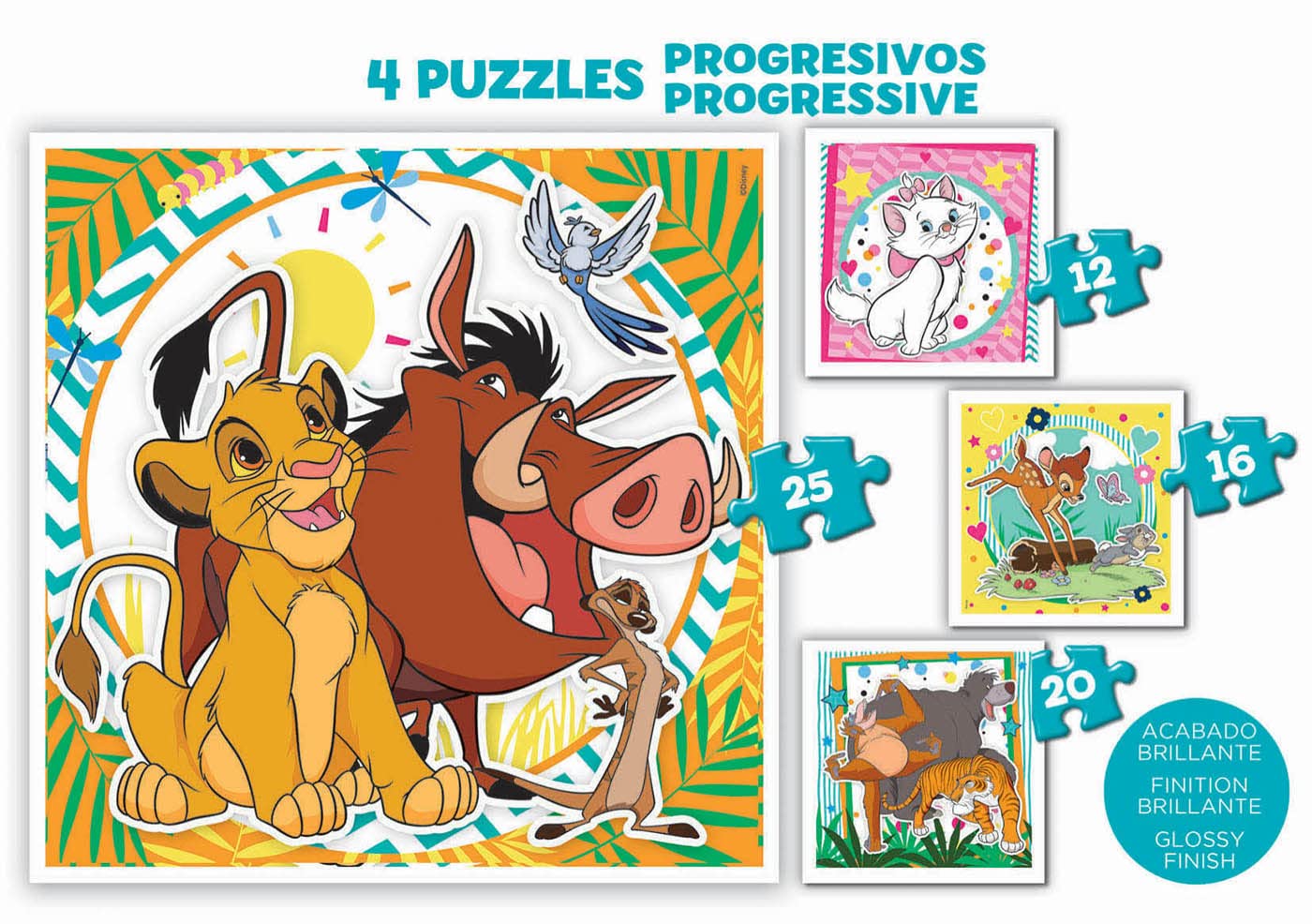 educa-19309-disney-tiere-puzzle-4in1-12-25-teile-ab-3 image 3